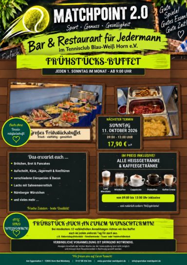 Frühstücksbuffet, 11. Oktober 2026